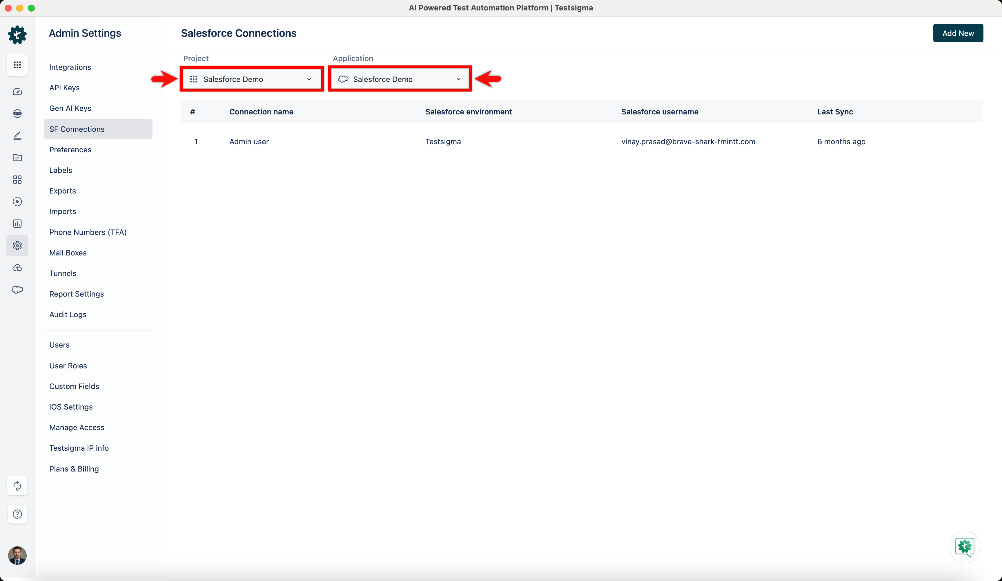 Select Project & App