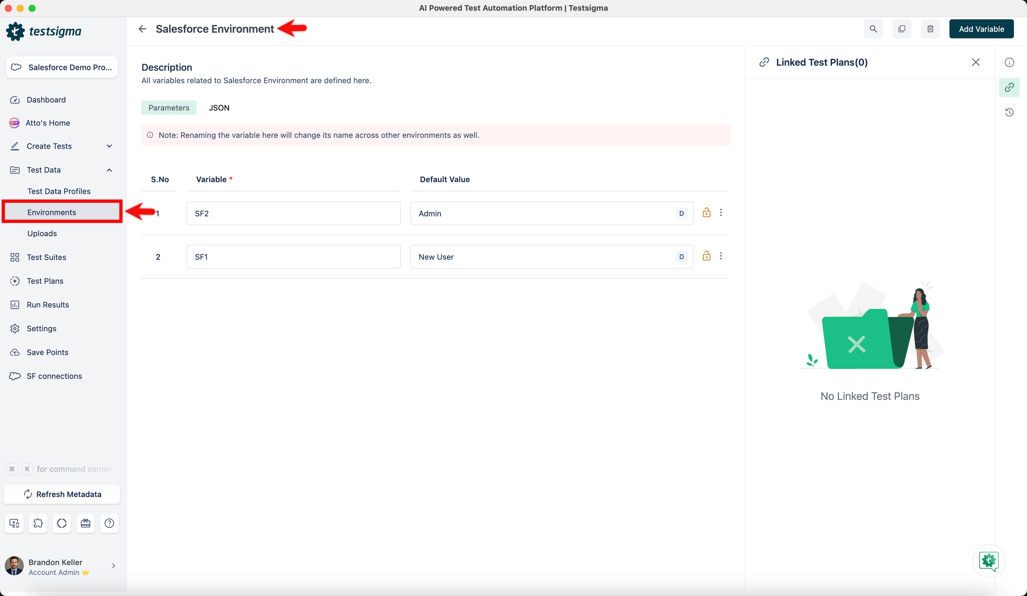 User Connection Envs