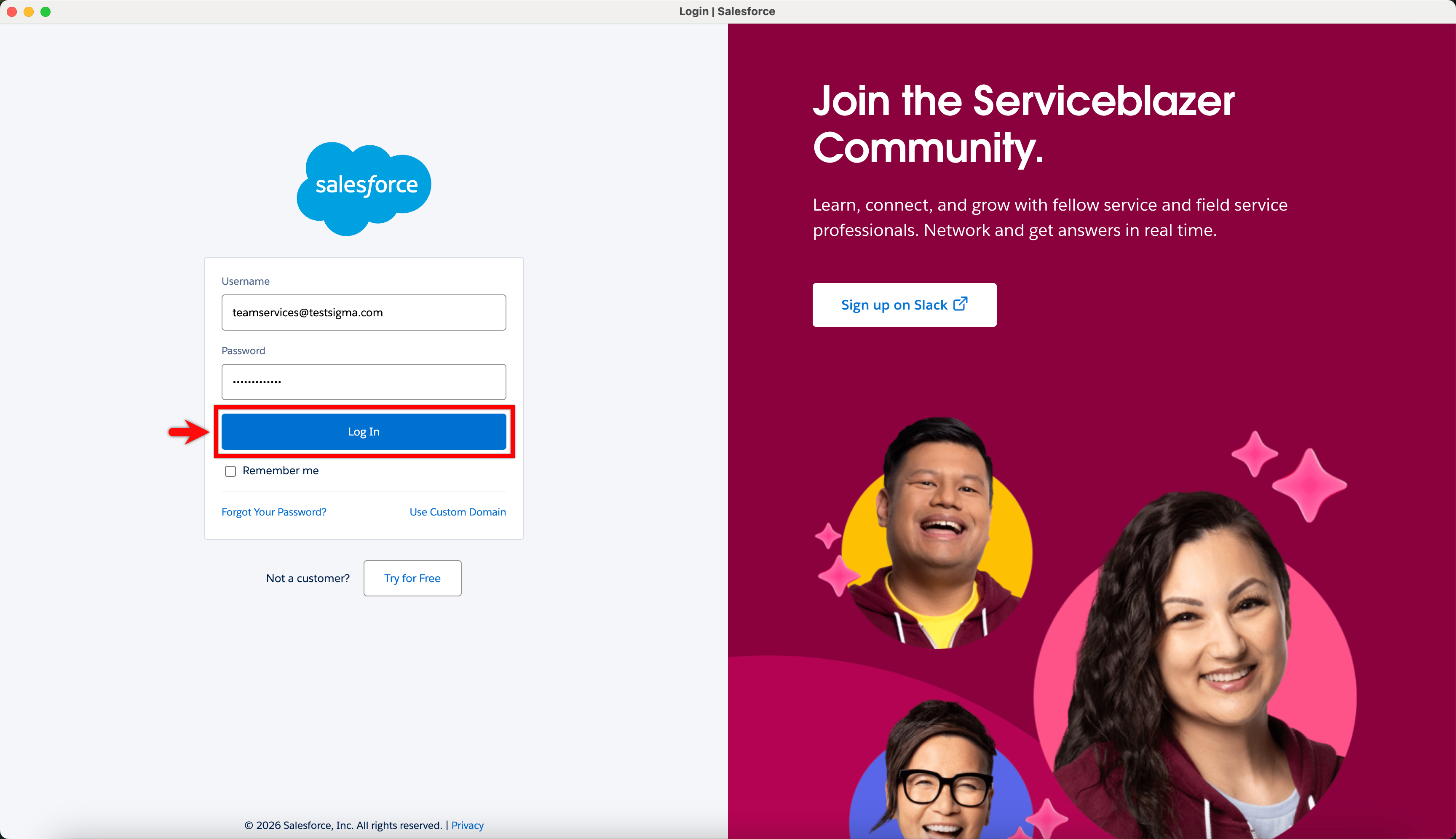 test salesforce connection 5.2