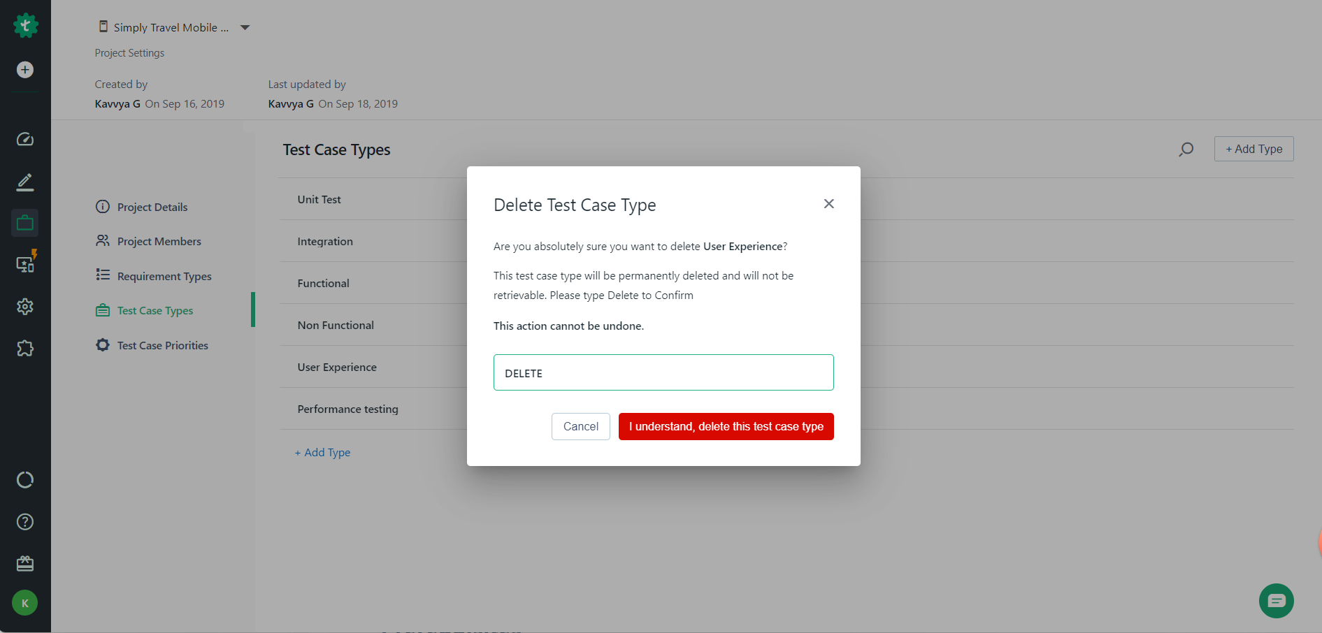 delete test case type