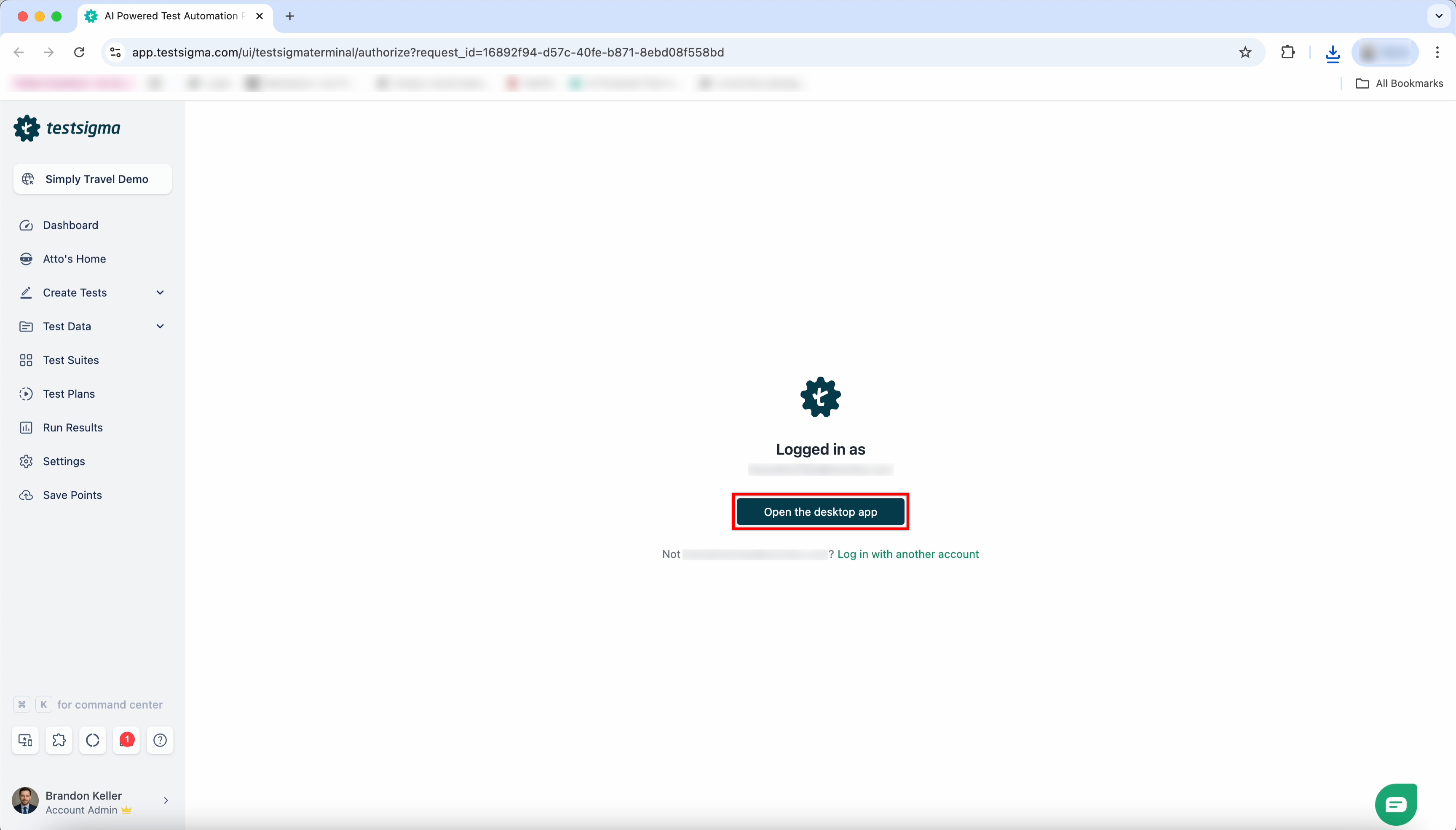 Open the desktop App