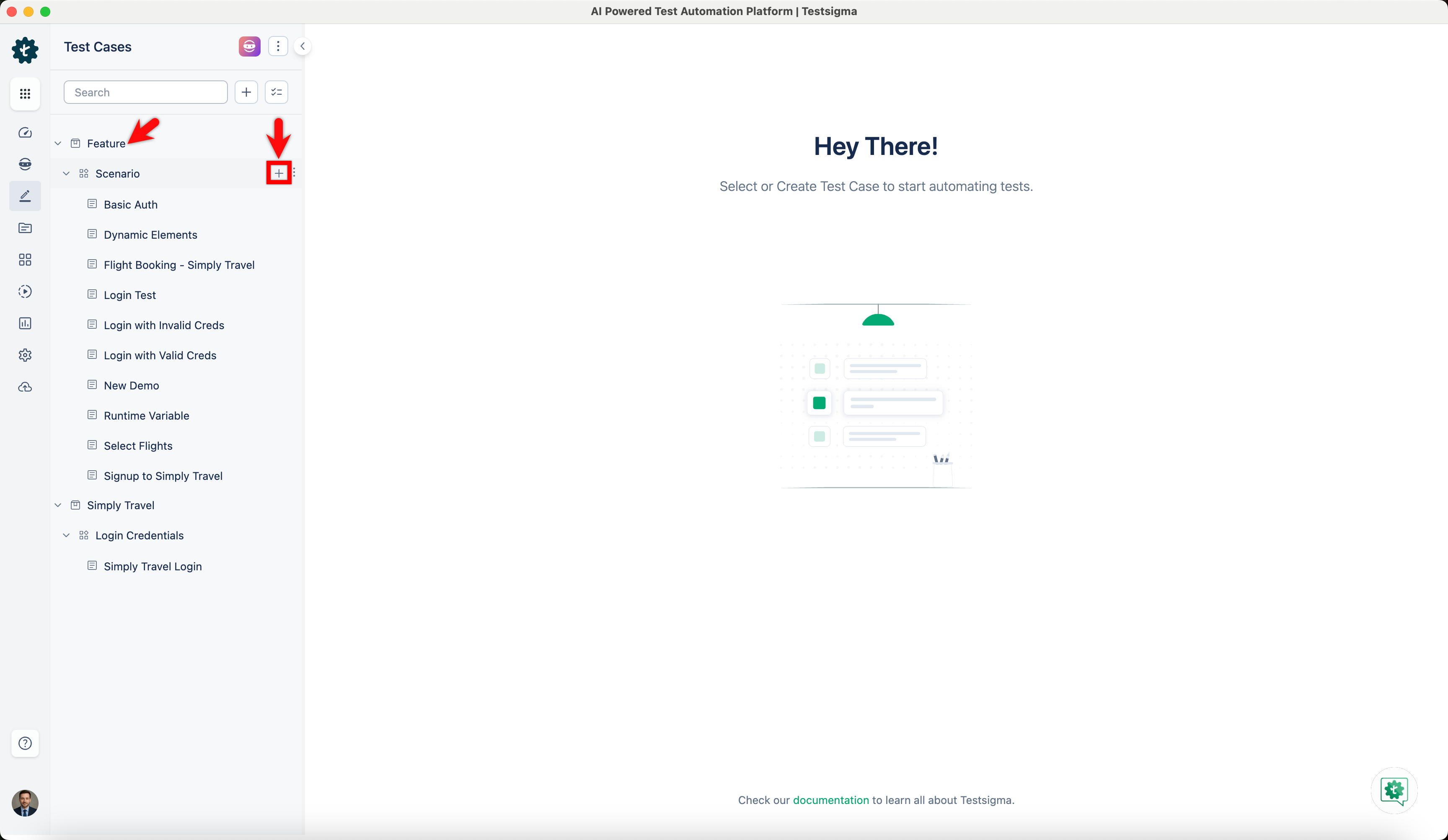 Feature Test Case Explorer