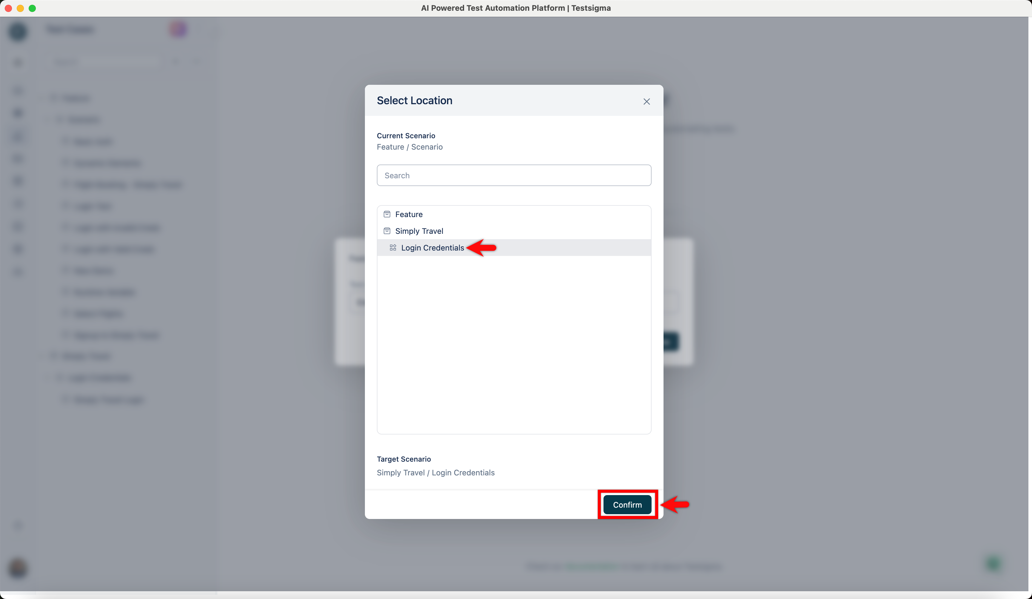 Select Scenario Location 
