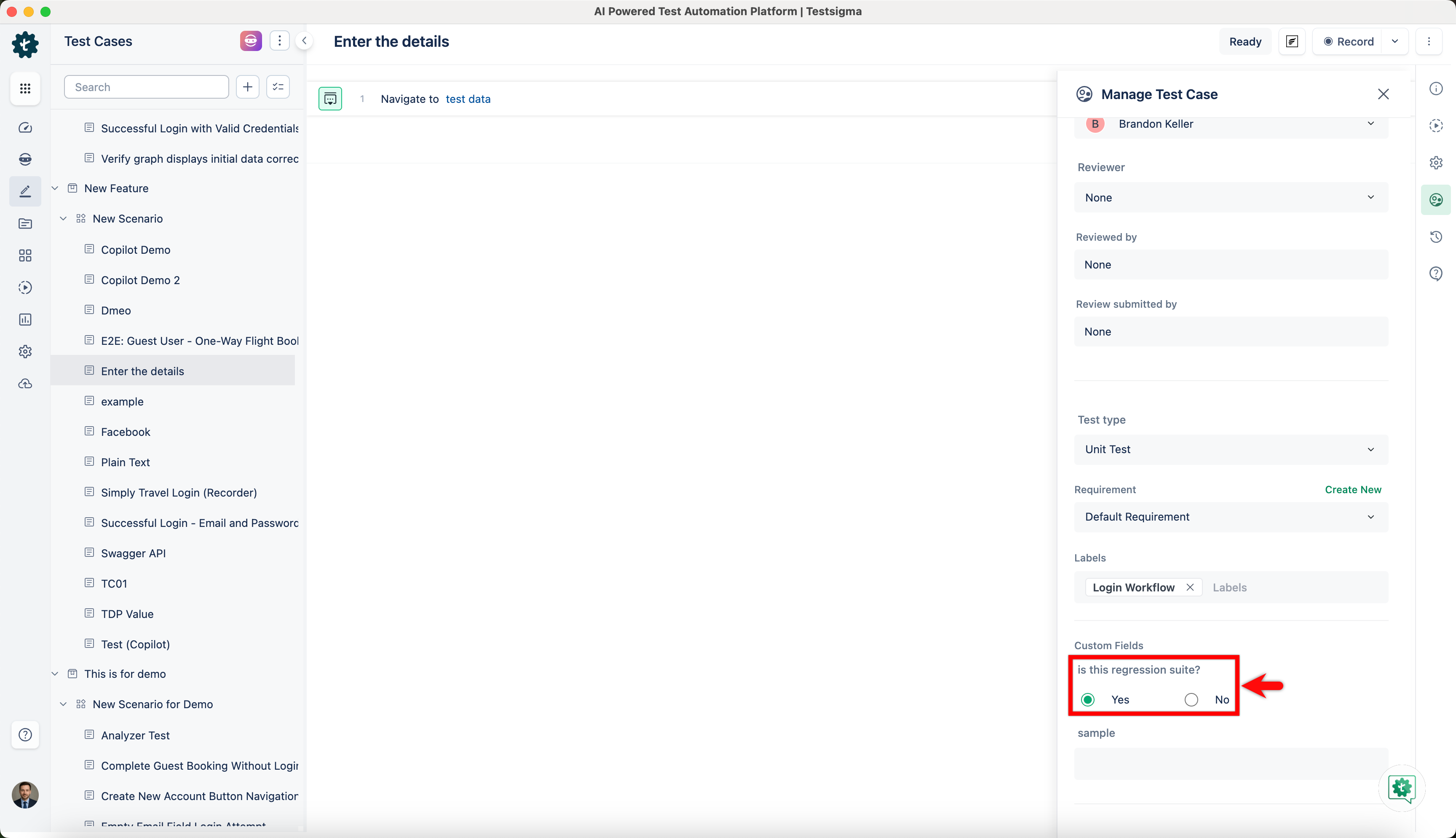 Add custom field to test case 4