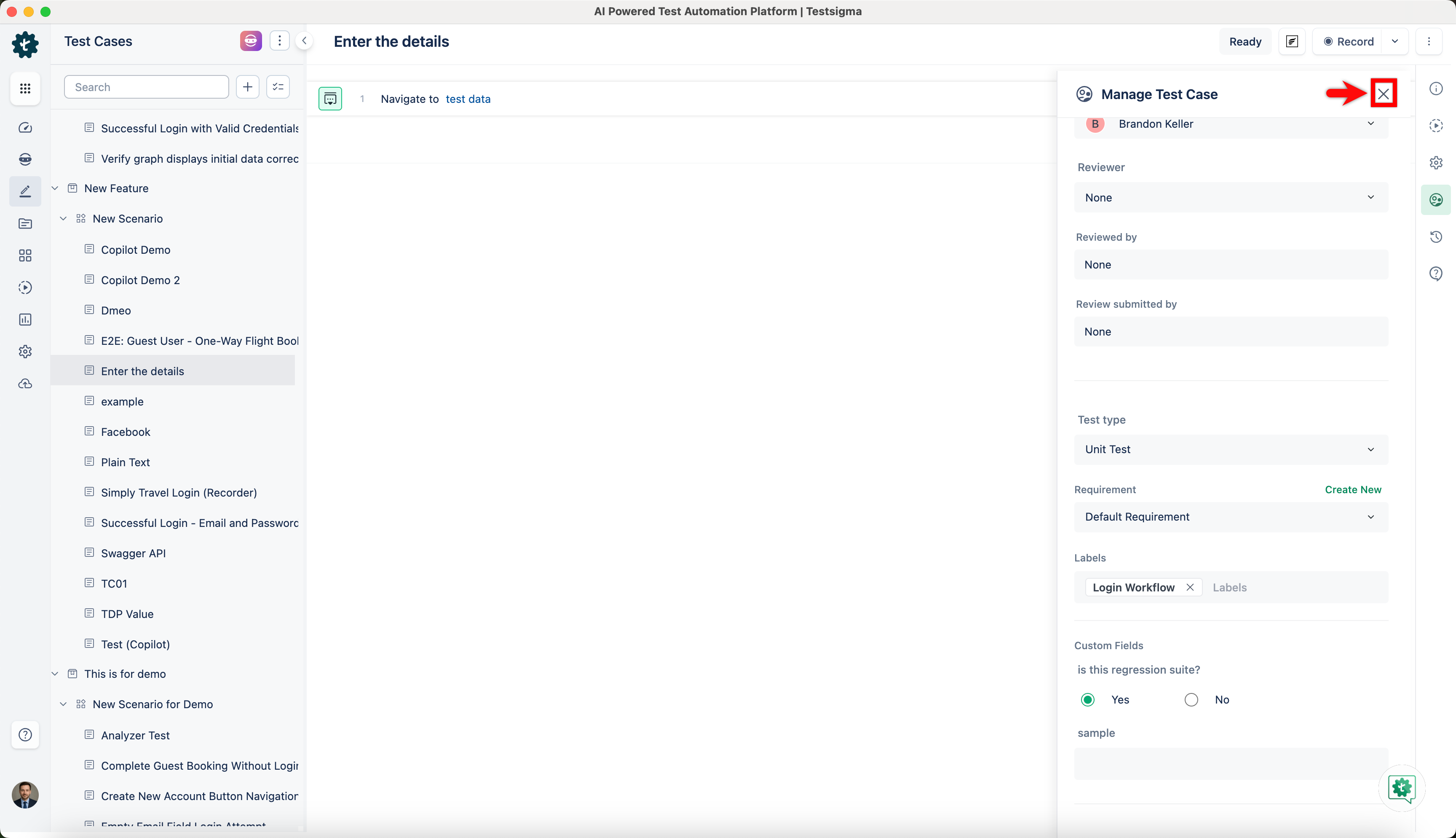 Add custom field to test case 5
