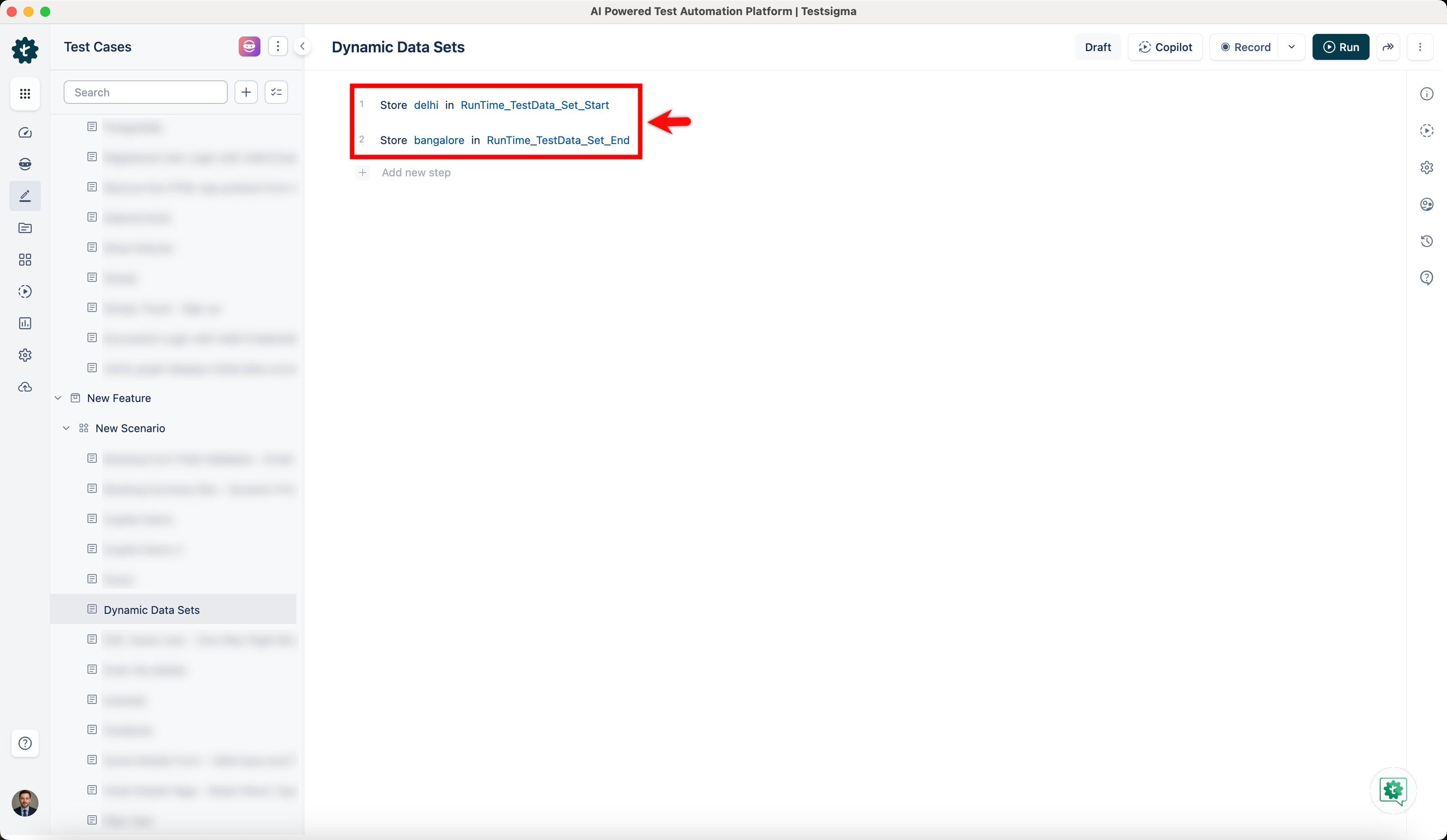create dynamic sets in data driven