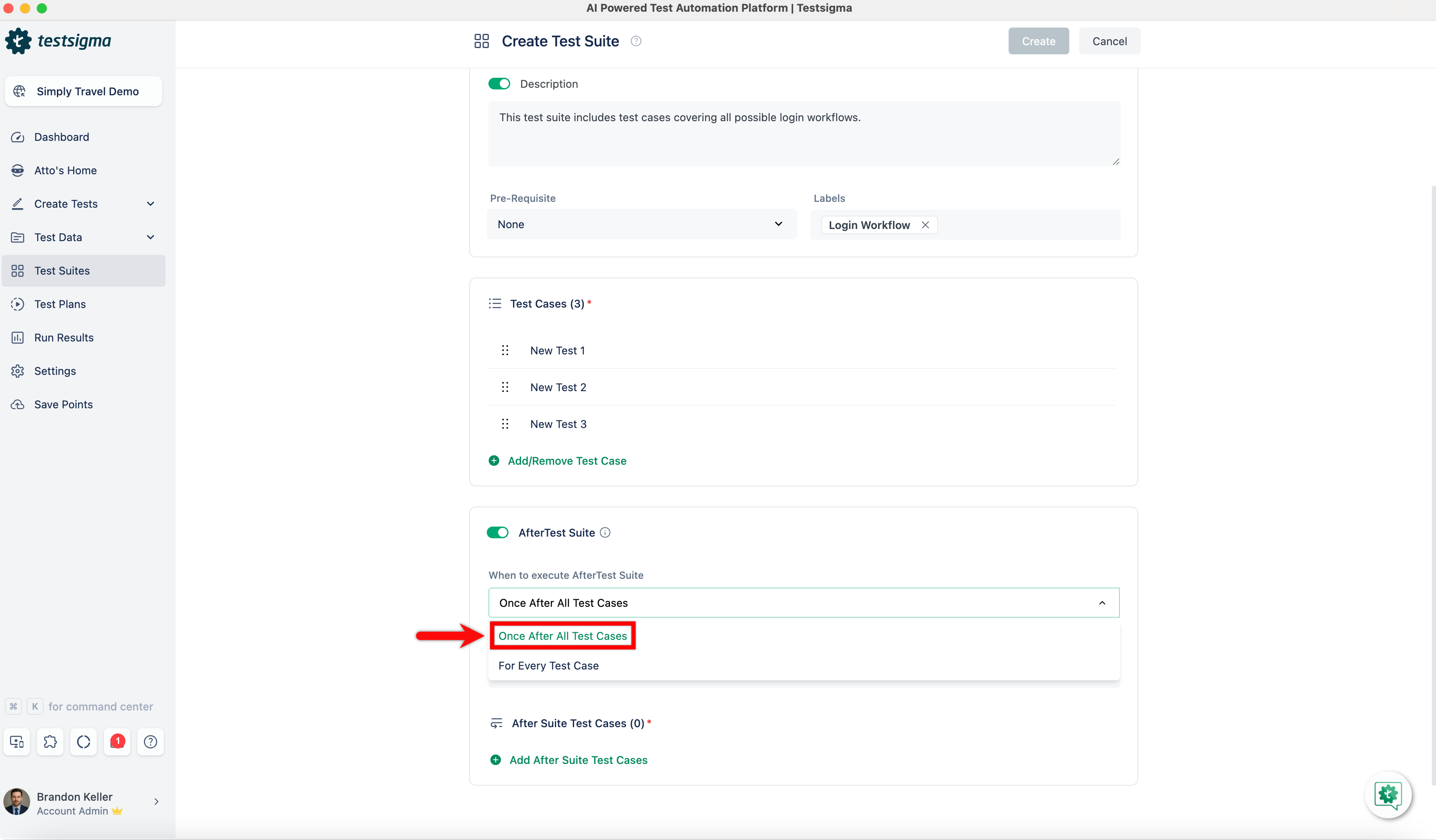 Once After All Test Cases