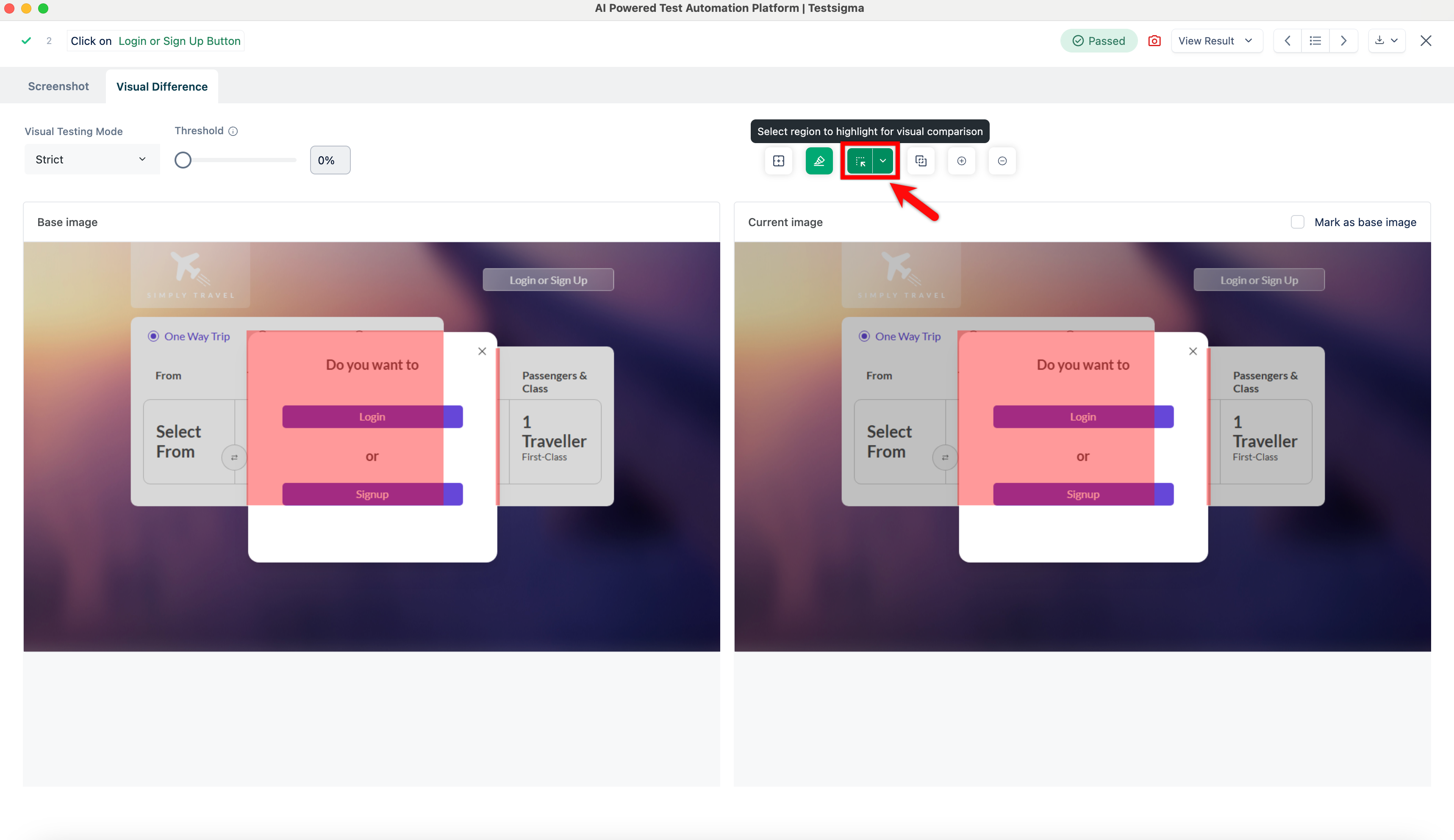 highlight the region to igonre