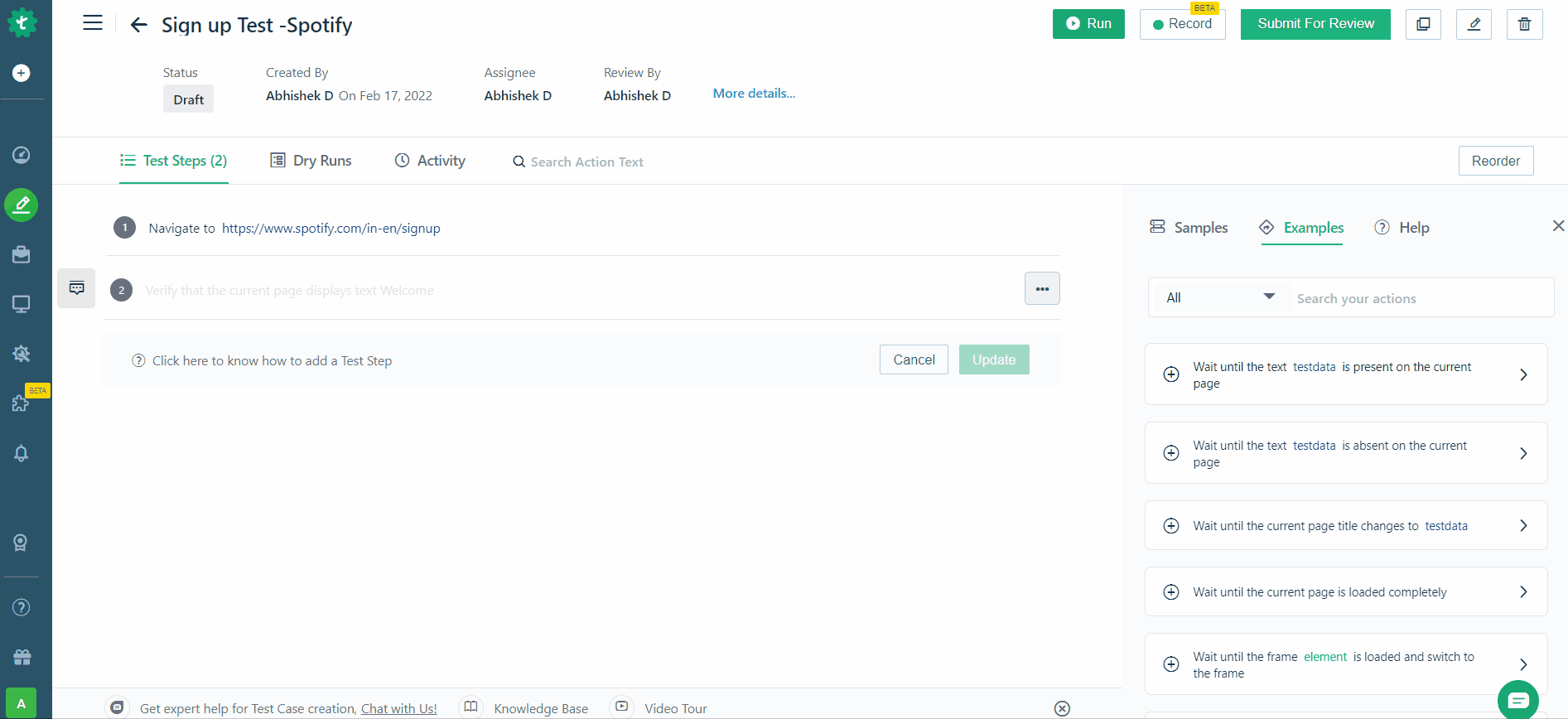  a gif demonstrating the use of environment based test data in test case