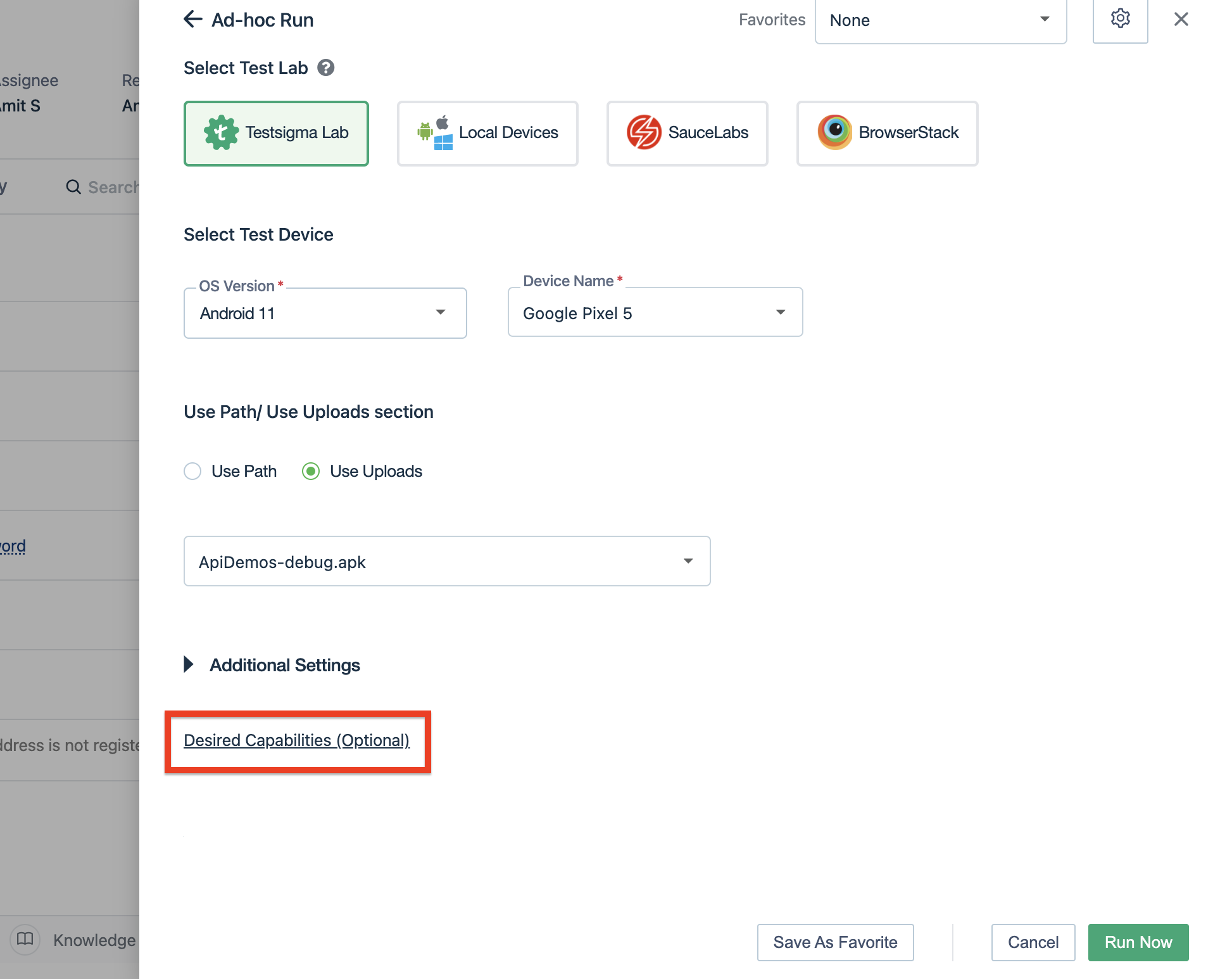 mobile inspector sessions
