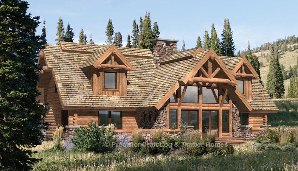 Pine Grove Log Home Plan by PrecisionCraft Log & Timber Homes