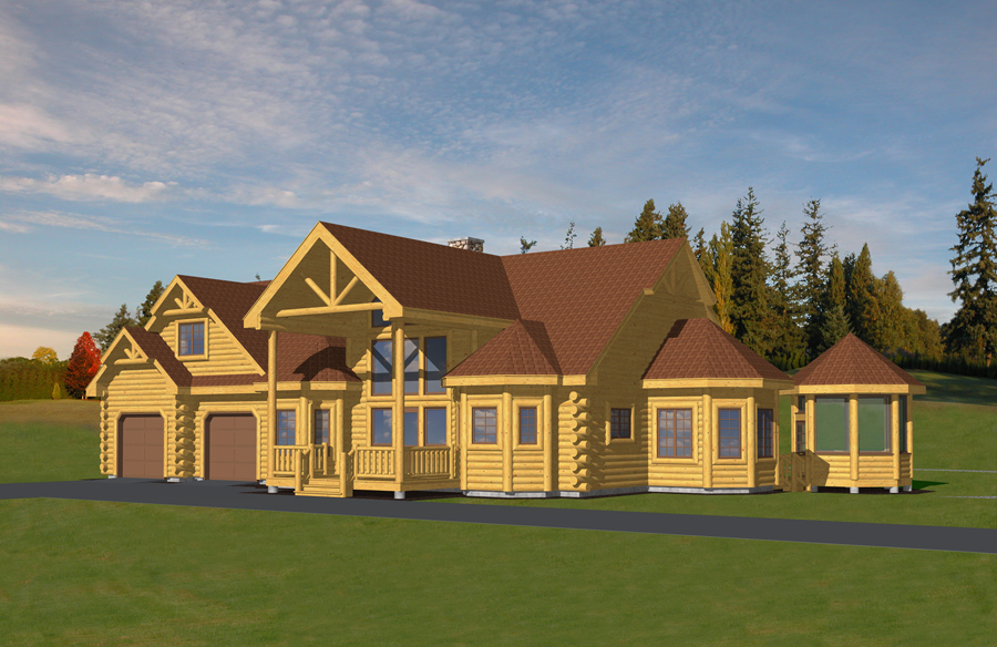 Moose River Log Home Plan by Expedition Log Homes