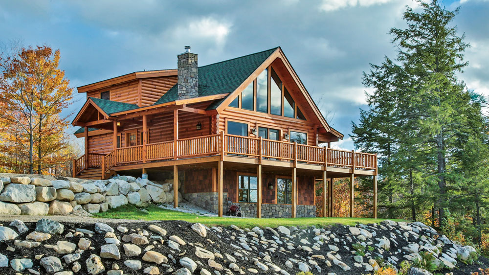A New Hampshire Log Home With a View