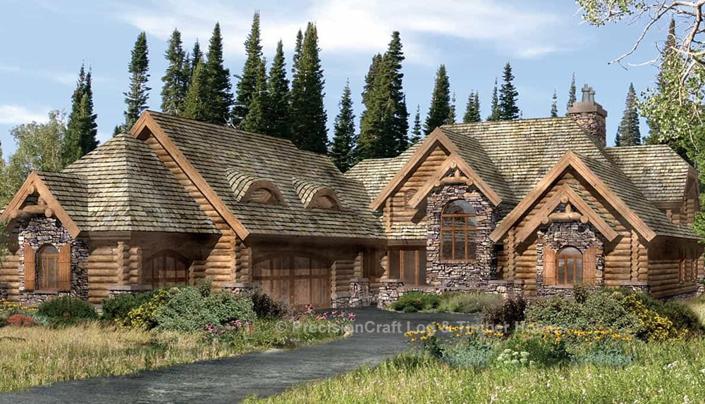 The Lafayette Log Home Floor Plan by PrecisionCraft Log & Timber Homes