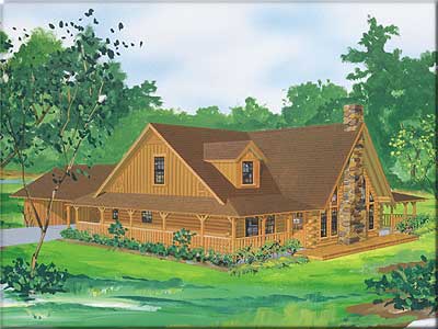 Woodland Log Home Floor Plan by Satterwhite Log Homes
