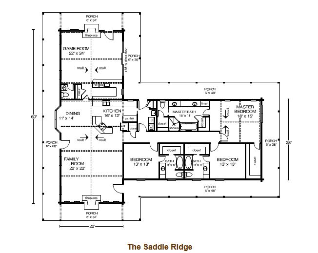 Saddle Ridge Log Home Plan by Satterwhite Log Homes