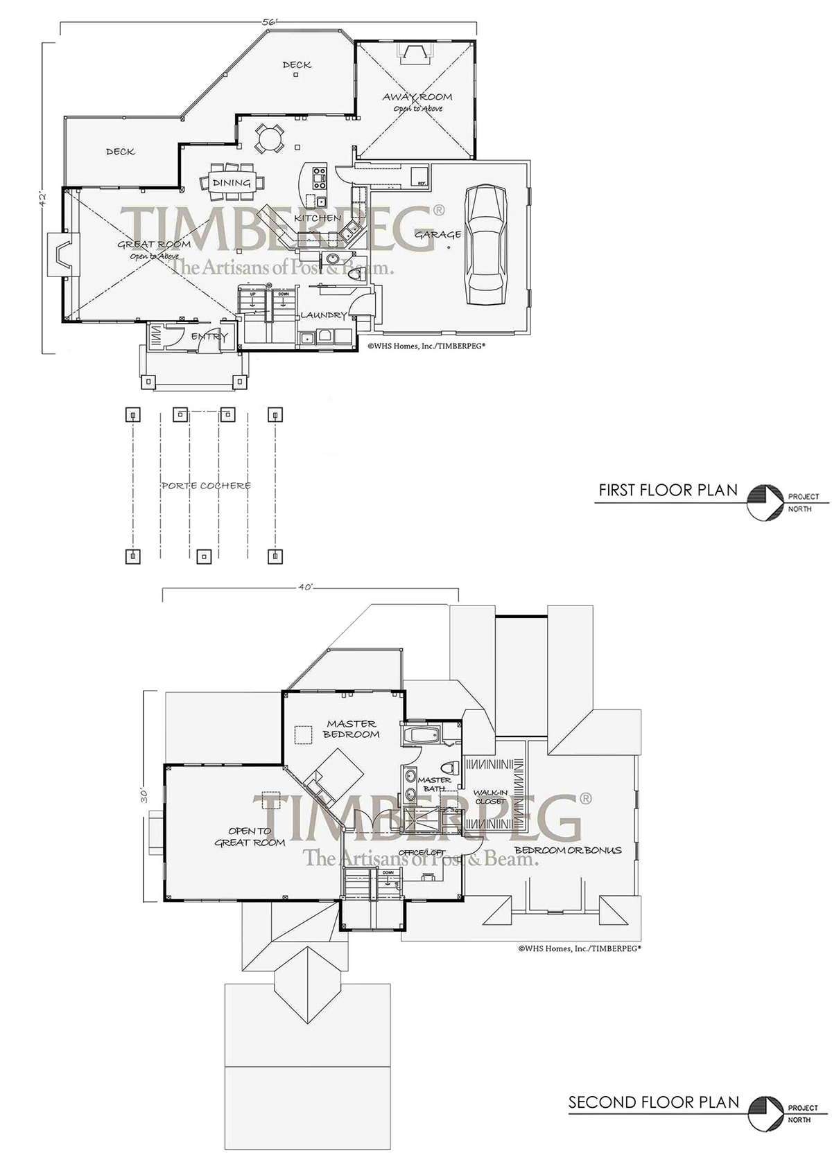 Leconte Mountain Cottage Floor Plan by Timberpeg (5607)