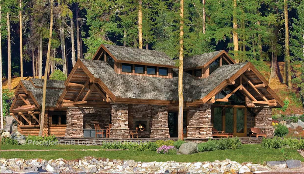 Washington Harbor Log Home Plan by PrecisionCraft Log & Timber Homes