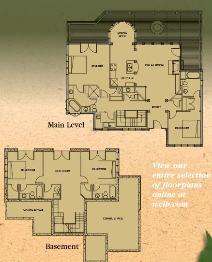 Forest Ridge Log Home Plan by Whisper Creek Log Homes