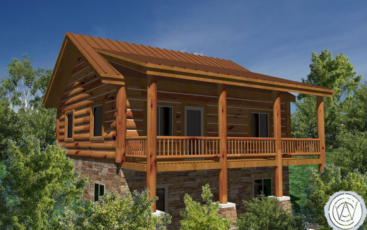 Heartland Log Home Plan by Whisper Creek Log Homes
