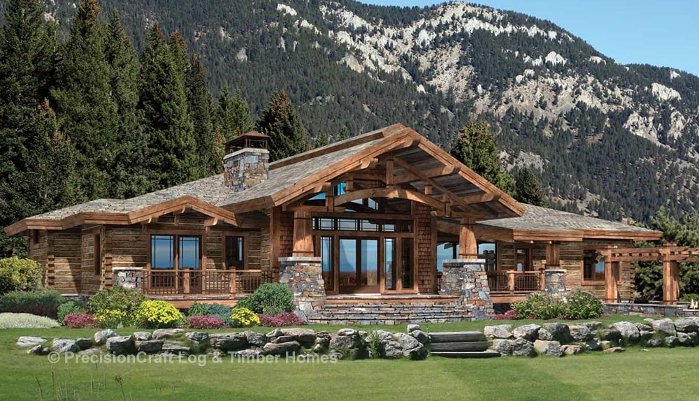 Wood River Log Home Floor Plan by PrecisionCraft Log & Timber Homes