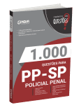 Capa Livro 1.000 Questões Gabaritadas para a Polícia Penal-SP - Policial Penal