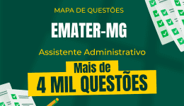 Capa Mapa de Questões Online - Emater-MG - Assistente Administrativo - 4 Mil Questões