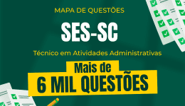 Capa Mapa de Questões Online - SES-SC - Técnico em atividades administrativas - 6 Mil Questões