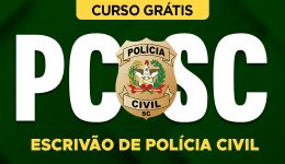 Capa Curso Grátis PC-SC - Escrivão de Polícia Civil