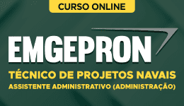 Capa Curso EMGEPRON 2026 - Técnico de Projetos Navais - Assistente Administrativo (Administração)