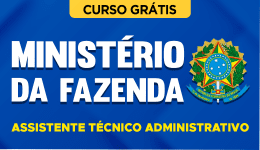 Capa Curso Grátis Ministério da Fazenda - Assistente Técnico Administrativo