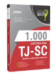 Capa Livro 1000 Questões Gabaritadas para TJ-SC - Técnico Judiciário Auxiliar