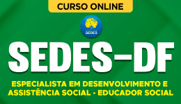 Capa Curso SEDES-DF - Especialista em Desenvolvimento e Assistência Social - Pedagogia