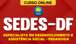 Capa Curso SEDES-DF - Especialista em Desenvolvimento e Assistência Social - Pedagogia