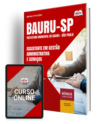 Capa Apostila Prefeitura de Bauru - SP - Assistente em Gestão Administrativa e Serviços