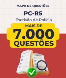 Capa Mapa de Questões Online - PC-RS - Escrivão de Polícia - 7 Mil Questões