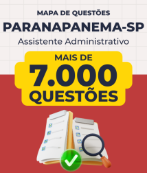 Capa Mapa de Questões Online - Pref. Paranapanema-SP - Assistente Administrativo - 7 Mil Questões
