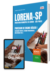 Capa Apostila Prefeitura de Lorena - SP - Professor de Ensino Básico I (Educação infantil e Ensino Fundamental - anos iniciais PEB I)