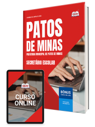 Capa Apostila SME Patos de Minas-MG 2026 - Secretário Escolar
