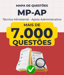 Capa Mapa de Questões Online - MP-AP - Técnico Ministerial - Apoio Administrativo - 7 Mil Questões