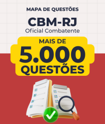 Capa Mapa de Questões Online - CBM-RJ - Oficial Combatente - Cadete - 5 Mil Questões