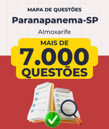 Capa Mapa de Questões Online - Pref. Paranapanema-SP - Almoxarife - 7 Mil Questões