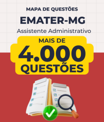 Capa Mapa de Questões Online - Emater-MG - Assistente Administrativo - 4 Mil Questões