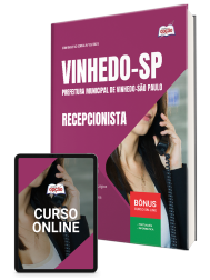 Capa Apostila Prefeitura de Vinhedo - SP 2026 - Recepcionista