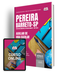 Capa Apostila Prefeitura de Pereira Barreto - SP 2026 - Auxiliar de Vida Escolar