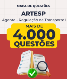 Capa Mapa de Questões Online - Artesp - Agente de Fiscalização à Regulação de Transporte I - 4 Mil Questões