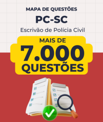 Capa Mapa de Questões Online - PC-SC - Escrivão de Polícia Civil - 7 Mil Questões