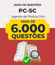 Capa Mapa de Questões Online - PC-SC - Agente de Polícia Civil - 6 Mil Questões