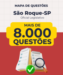 Capa Mapa de Questões Online - Câmara de São Roque-SP - Oficial Legislativo - 8 Mil Questões