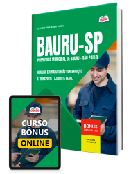 Capa Apostila Prefeitura de Bauru - SP 2026 - Auxiliar em Manutenção Conservação e Transporte - Ajudante Geral